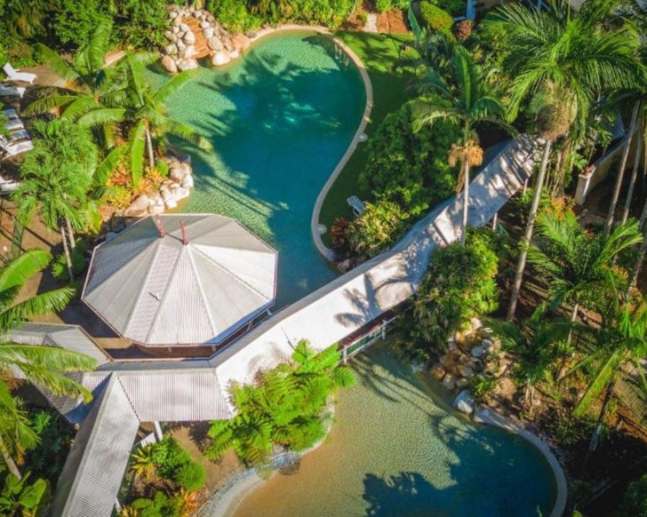 An aerial view of the pools at Cairns Colonial Club Resort one of the best hotels in Cairns