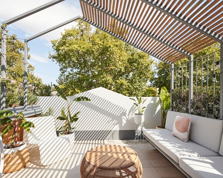 The private courtyard at Canopy Terrace one of the best Melbourne Airbnbs
