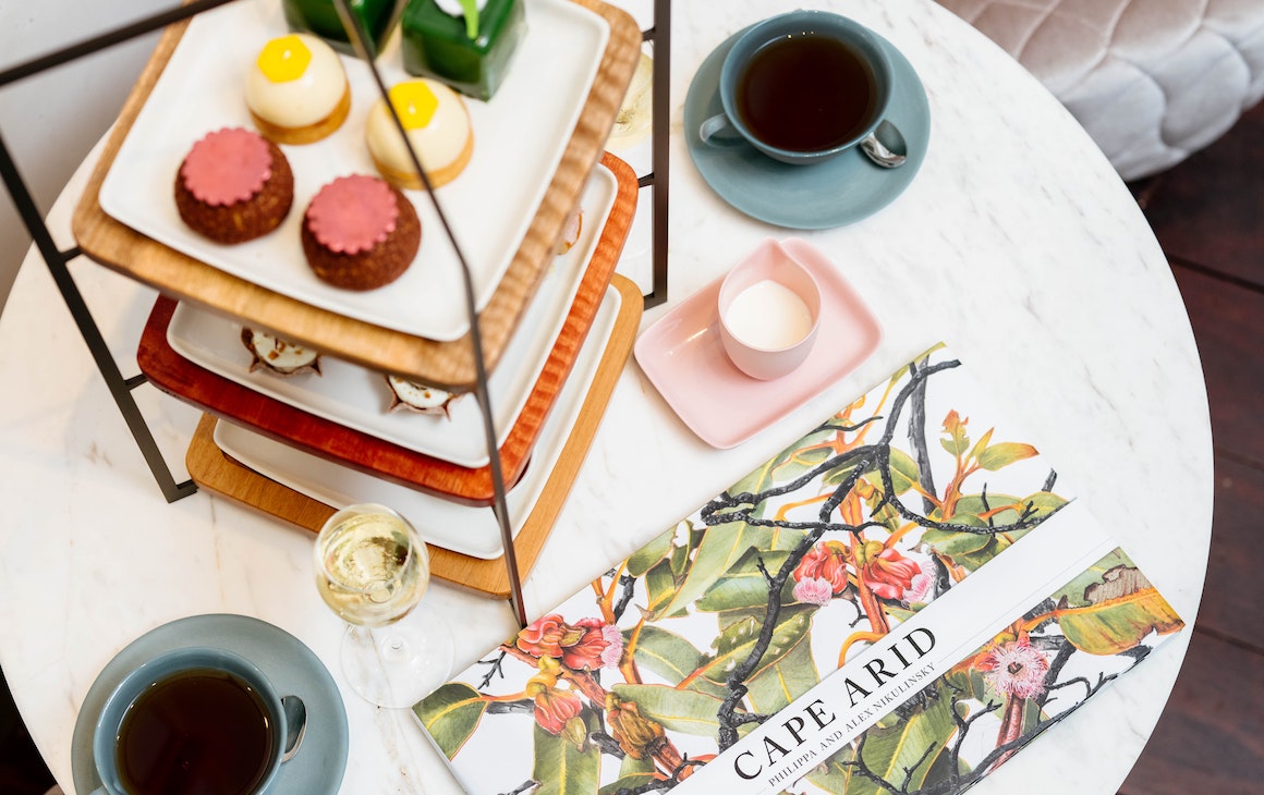 three-tiered afternoon tea stand at Cape Arid Rooms
