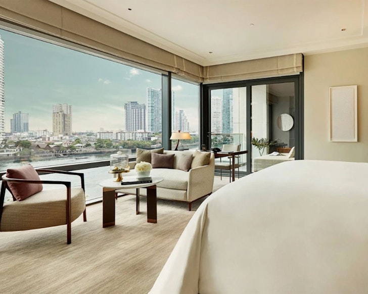 A view of the city skyline from a room at Capella Bangkok one of the best Bangkok hotels