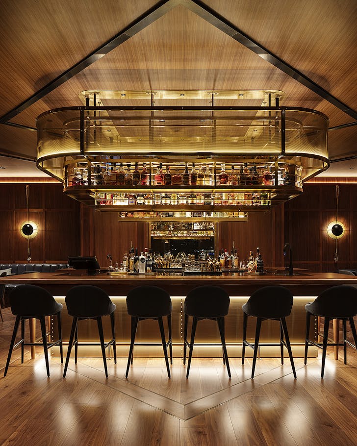 Late night at the swish captain's bar at the Park Hyatt.