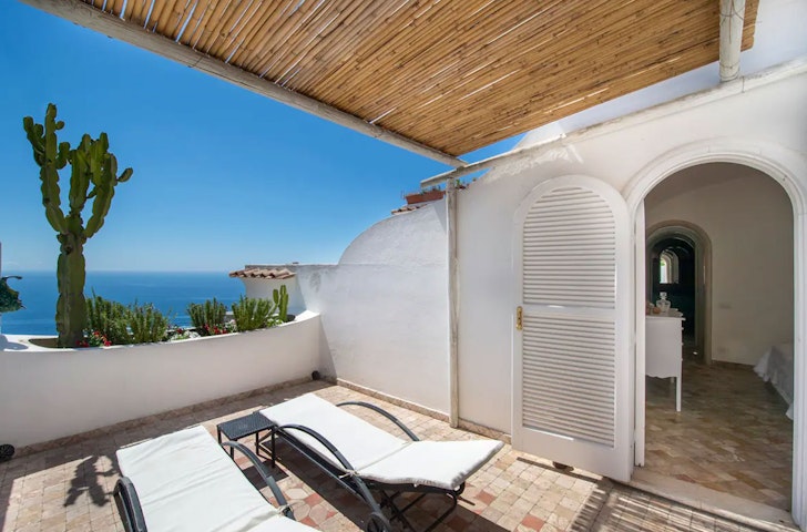 The terrace at Casa Calypso, one of the best airbnbs on the Amalfi Coast 