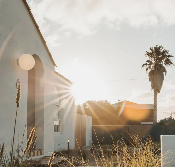 The Palm Springs-style exterior of Casa Billie one of the best Airbnbs in South Australia