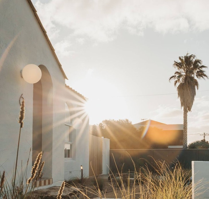 The Palm Springs-style exterior of Casa Billie one of the best Airbnbs in South Australia