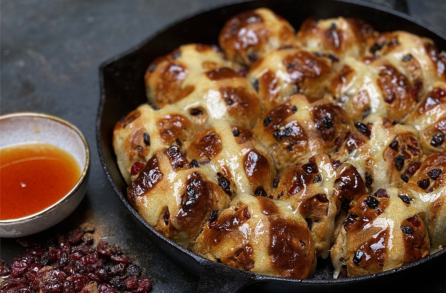 Cast Iron hot cross buns.