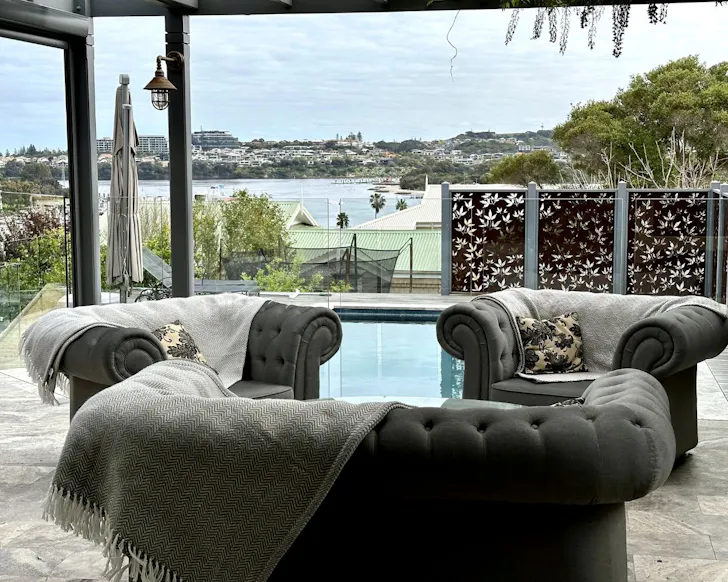 The water view from the deck at Cazzy’s Pool House best Perth Airbnbs with pools