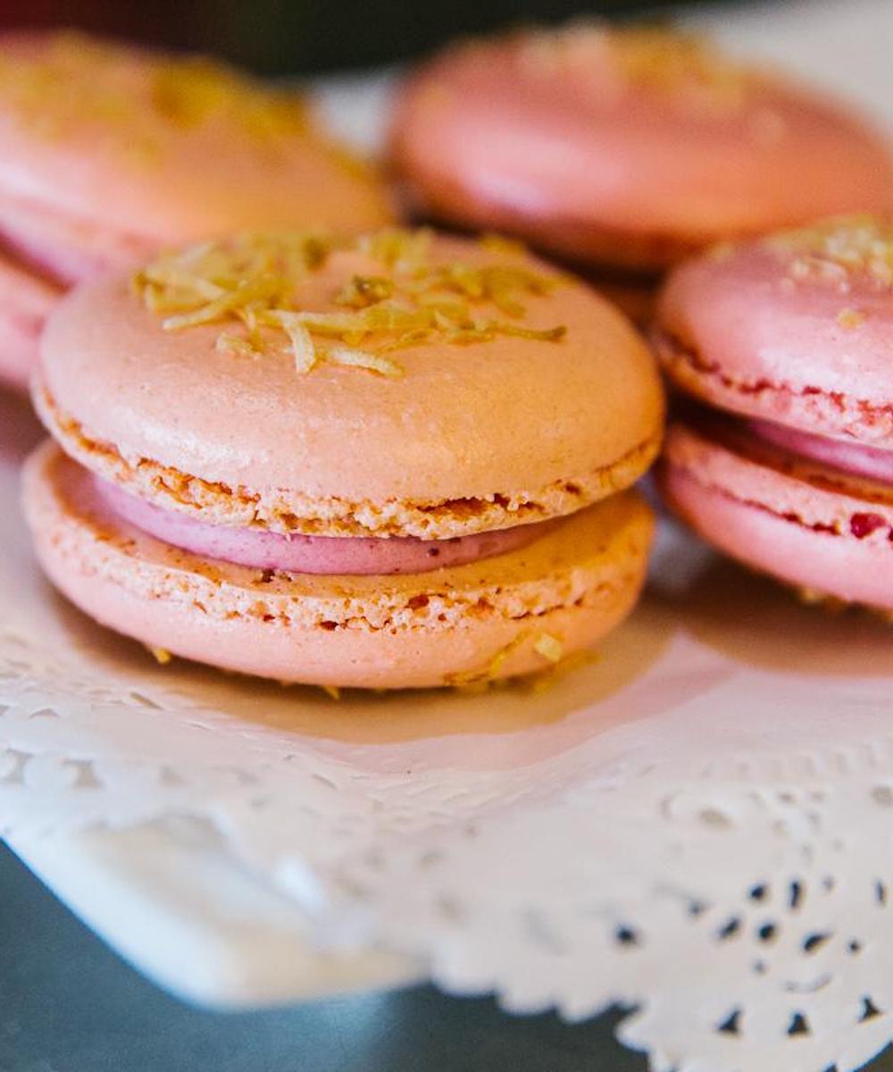 The macarons at high tea at Chapels on Whatley in Maylands.