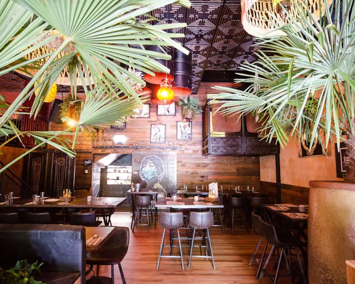 The funky interior of Chiwahwah Mexican Cantina Bar. 