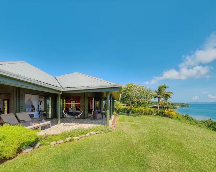 A view of the Clifftop Villa overlooking the sea in Fiji