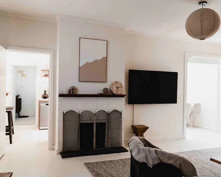 The living space at Clifton Hill Home best kid-friendly Airbnbs Melbourne