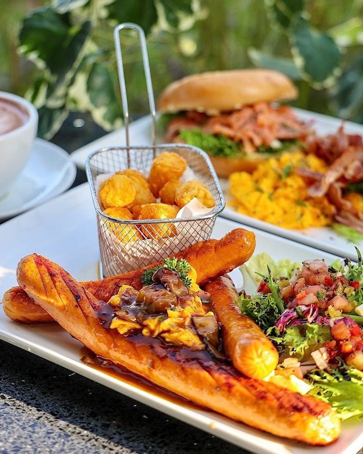 Bangers and hash from Coastal Rhythm Cafe & Bar