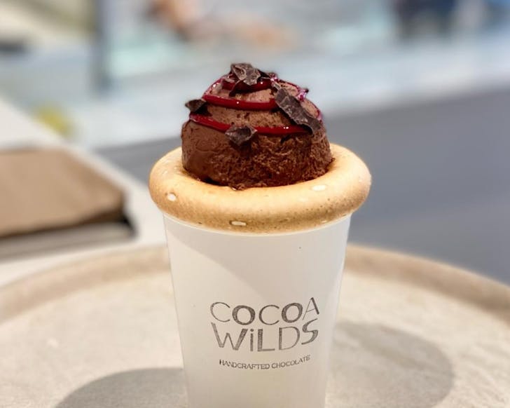 The picture-perfect Black Forest Hot Chocolate from Cocoa Wilds. 