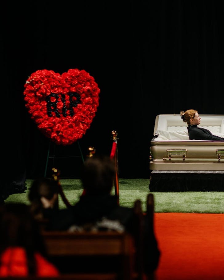 Person in coffin.