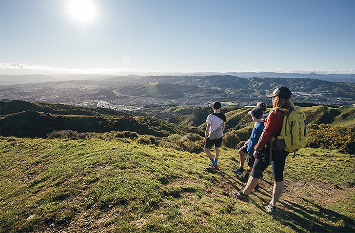 A family look at the vista from Colonial Knob