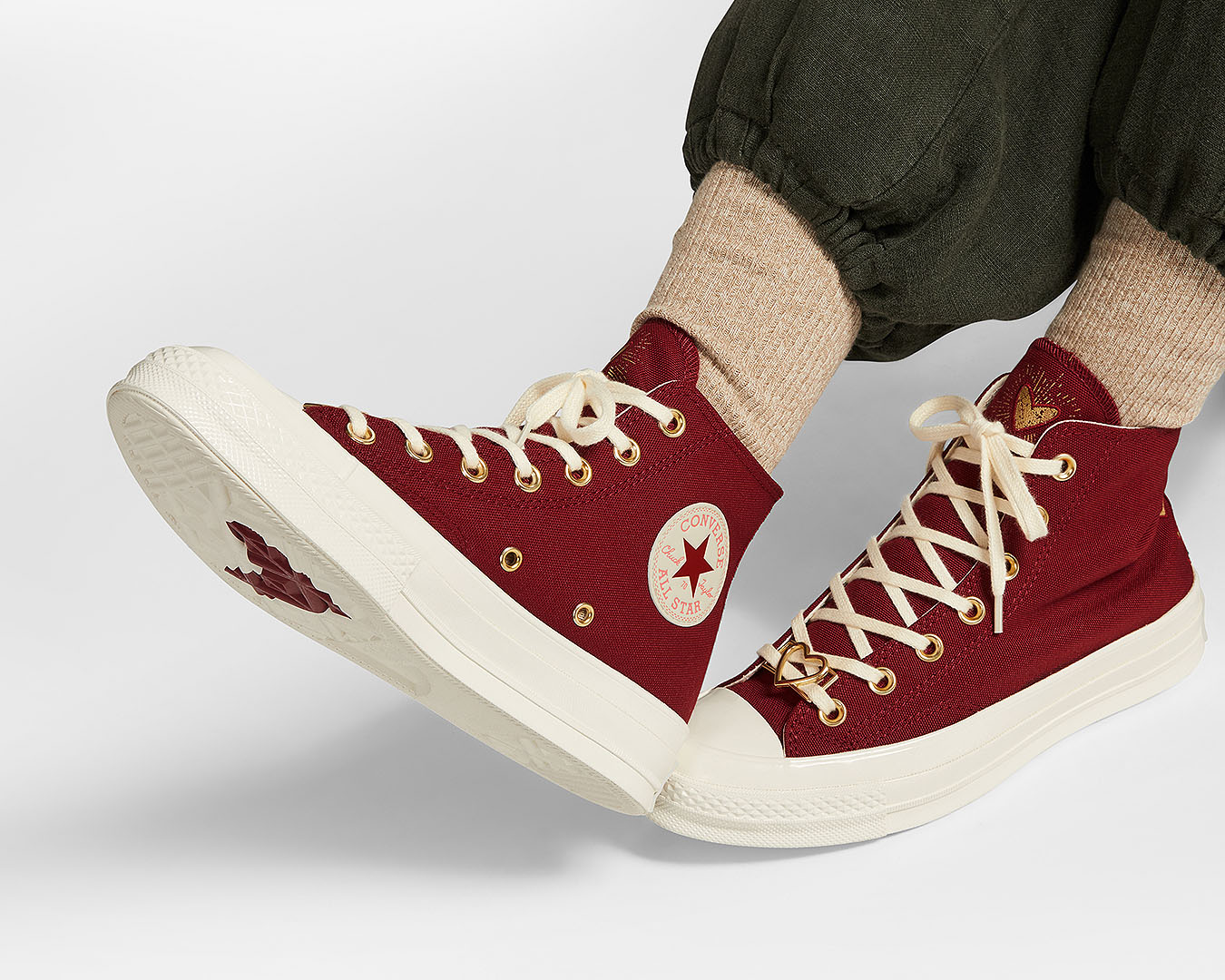 Someone models some nice red kicks from Converse's Valentine's Day edit.