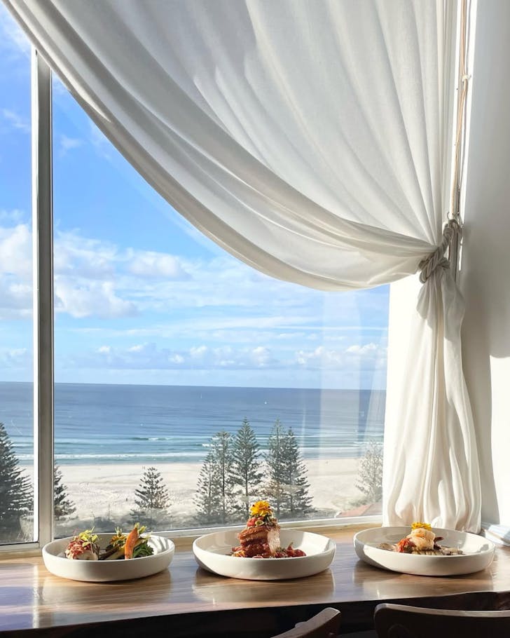 Window beside beach