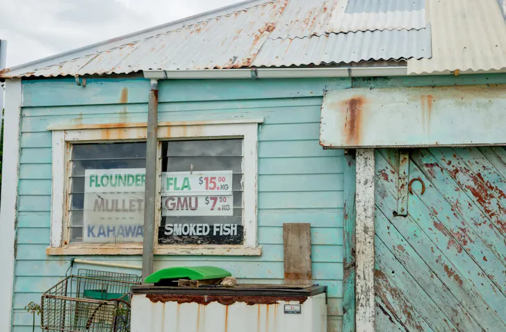 The exterior of a classic fish and chip shop in Wellington