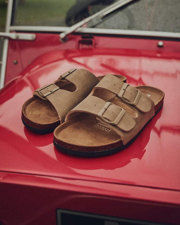 Cotton On Rex Double Buckle Slide In Brown Nubuck