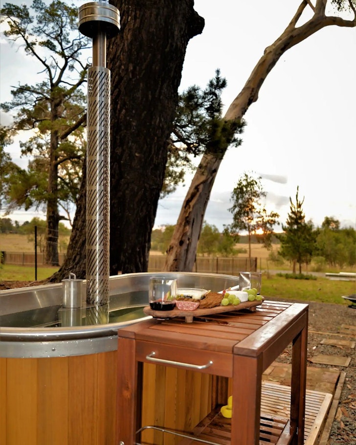 The hot tub at Country Cottage one of the best Orange accommodation options