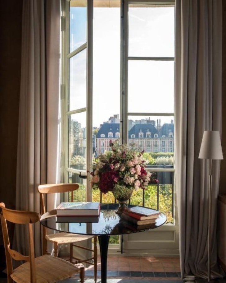 A room with a view at Cour des Vosges Paris one of the best luxury Paris hotels