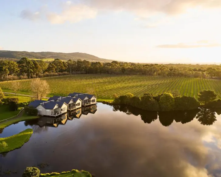 An aerial view of Crittenden Estate Vineyard one of the best winery stays Victoria