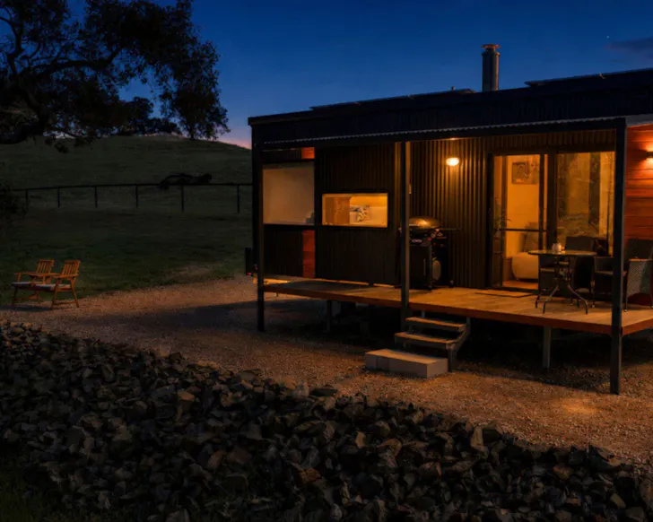 Crown Equine Retreat at dusk, best WA winter cabins