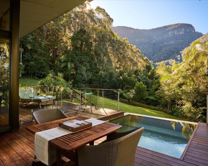 The pool at Crystal Creek Rainforest Retreat one of the best Gold cost cabins cottages