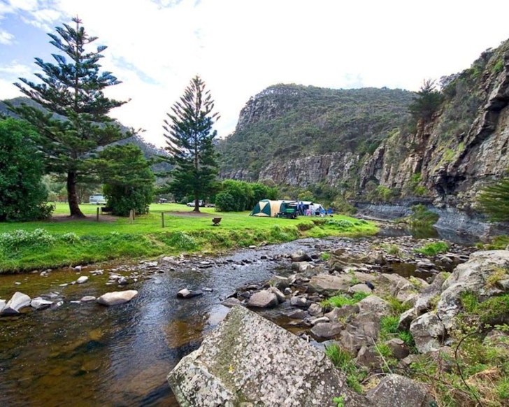 Tents at Cumberland River Holiday Park one of the best Lorne accommodation options