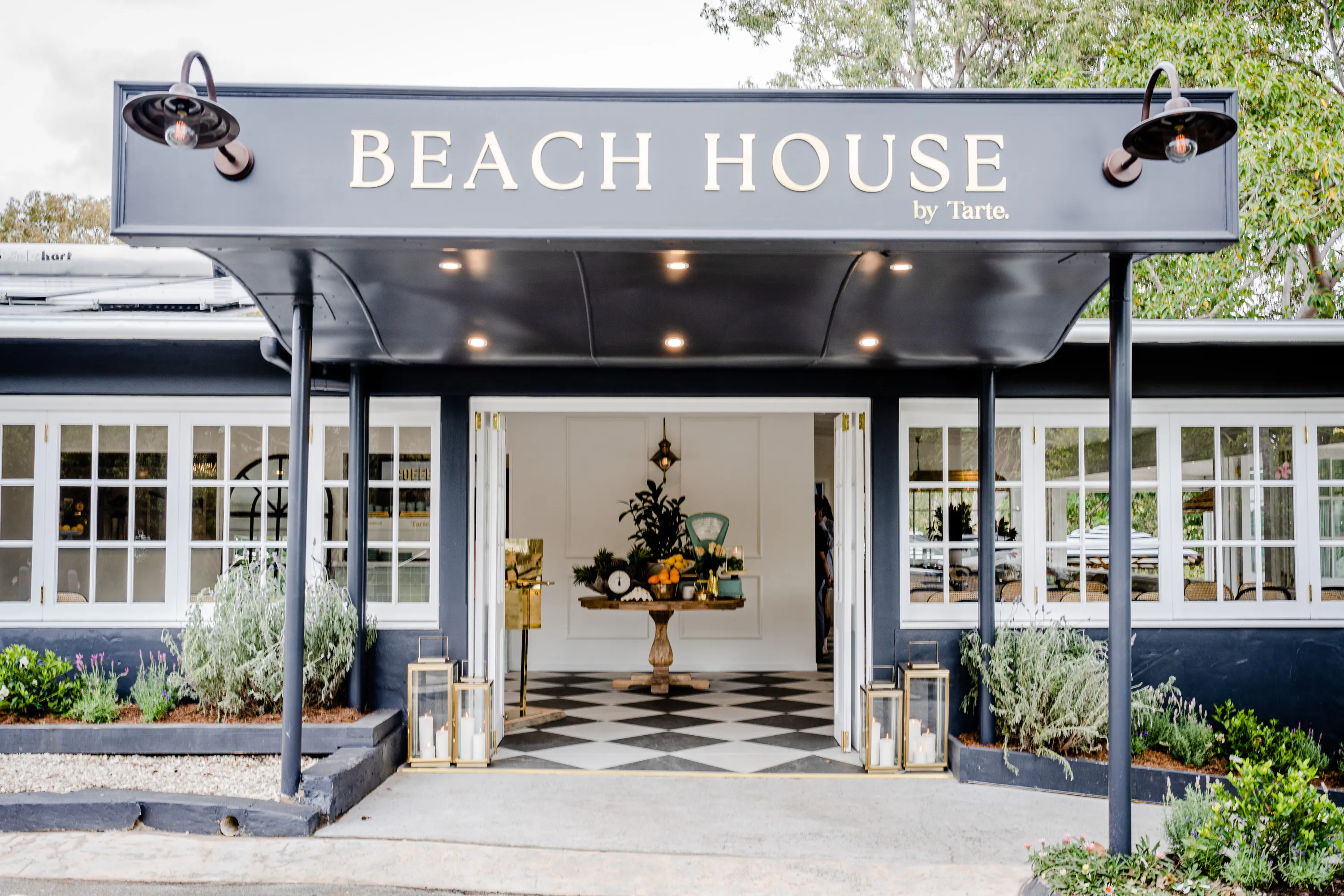 front facade of tarte beach house