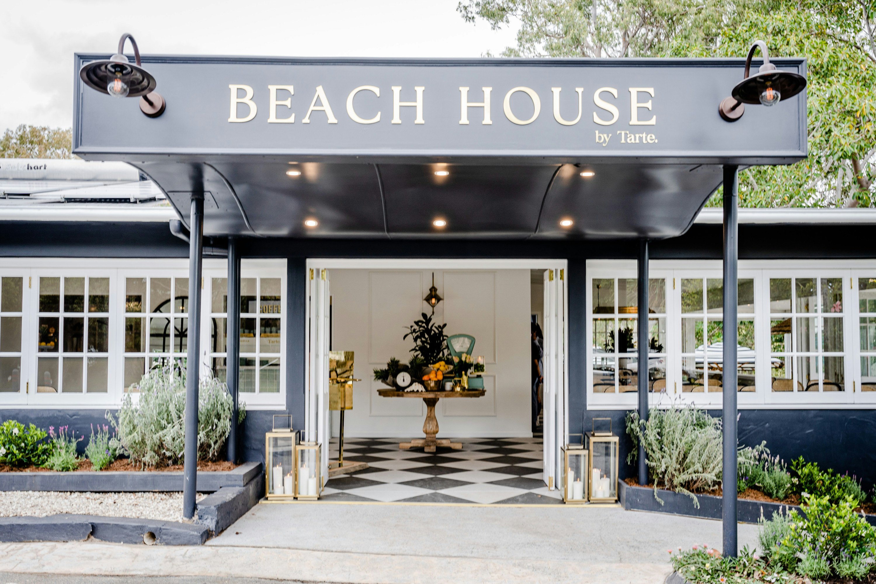 front facade of tarte beach house