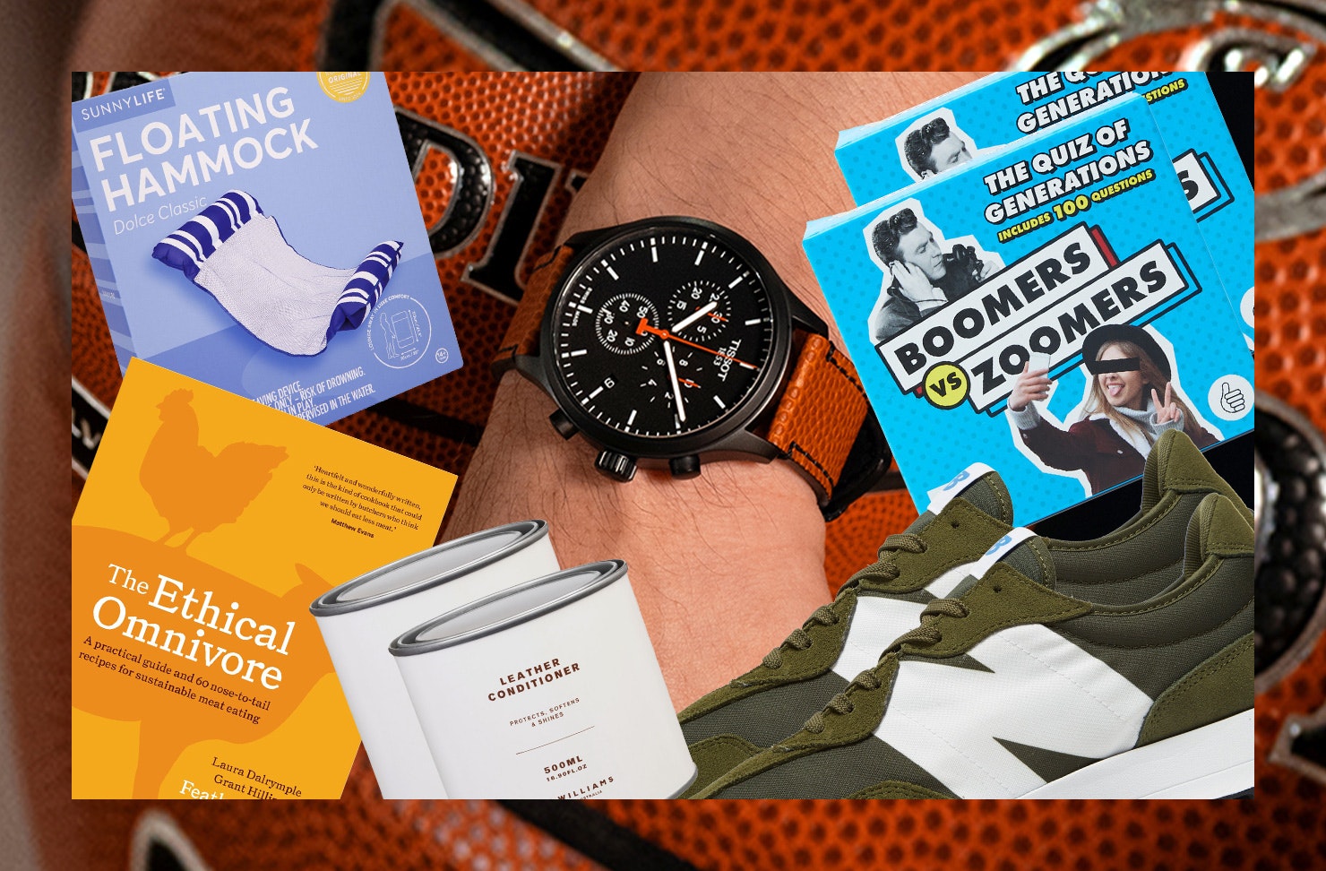 A collage of gifts for dad. 