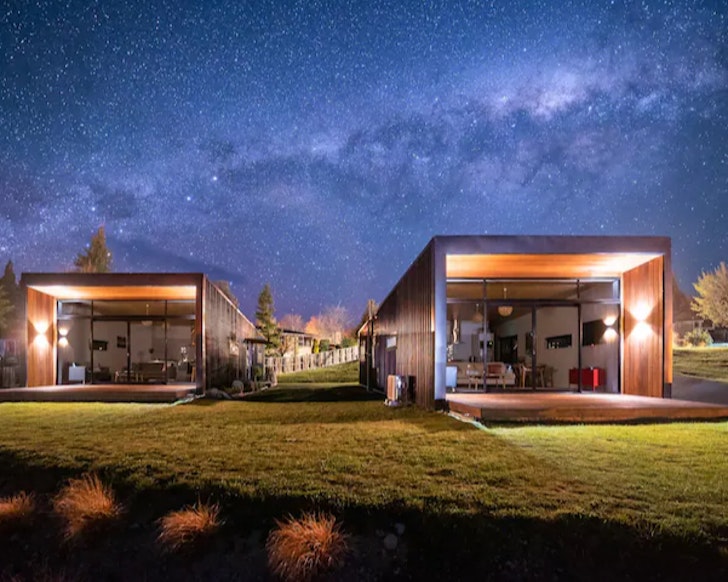 A view of two of the Dark Sky Villas one of the best accommodation options in Lake Tekapo New Zealand
