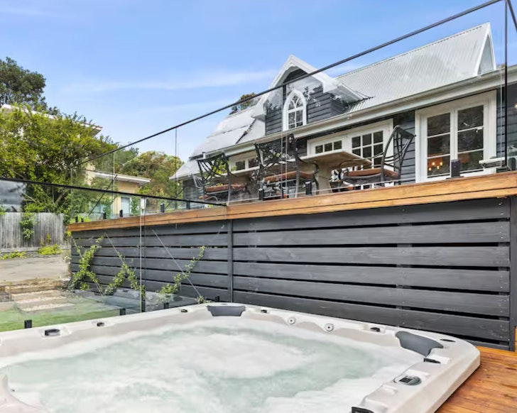 The hot tub at Daylesford Spa Haven in Victoria