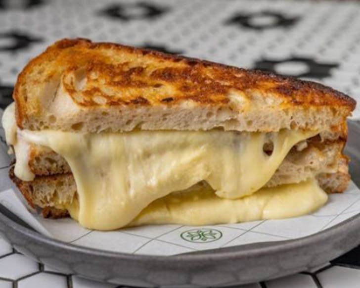 A grilled cheese sandwich from Deli Di Bossi 