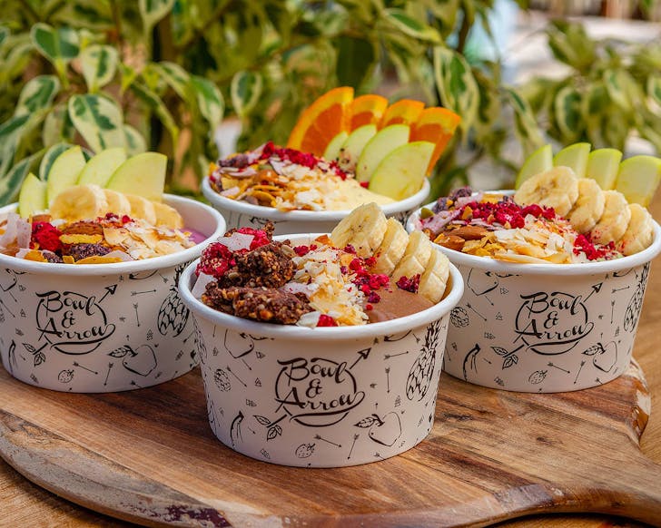Beautiful smoothie bowls at Bowl & Arrow