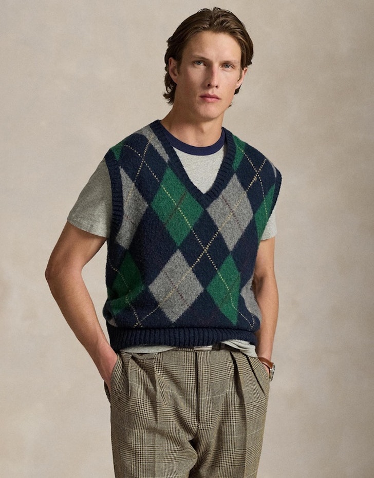 Big Fit Argyle Sweater Vest