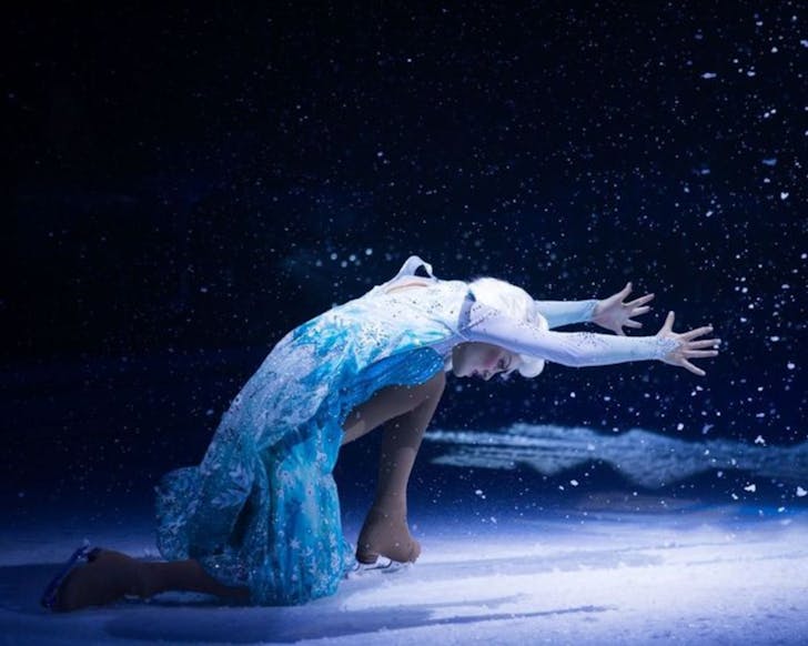 Elsa takes to the ice in more ways than one, in Disney On Ice Find Your Hero. 