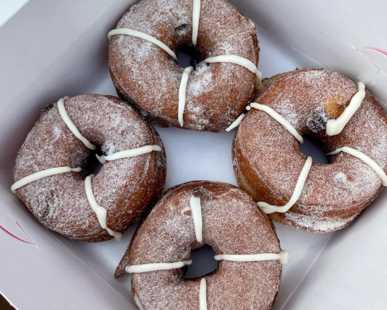 Doe Donuts' holed Hot X Bun donuts—one of the best Easter treats in Auckland. 