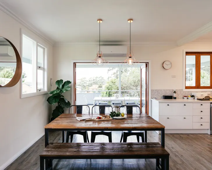 The kitchen and living space at Doris Betty Beach House one of the best WA Airbnb stays