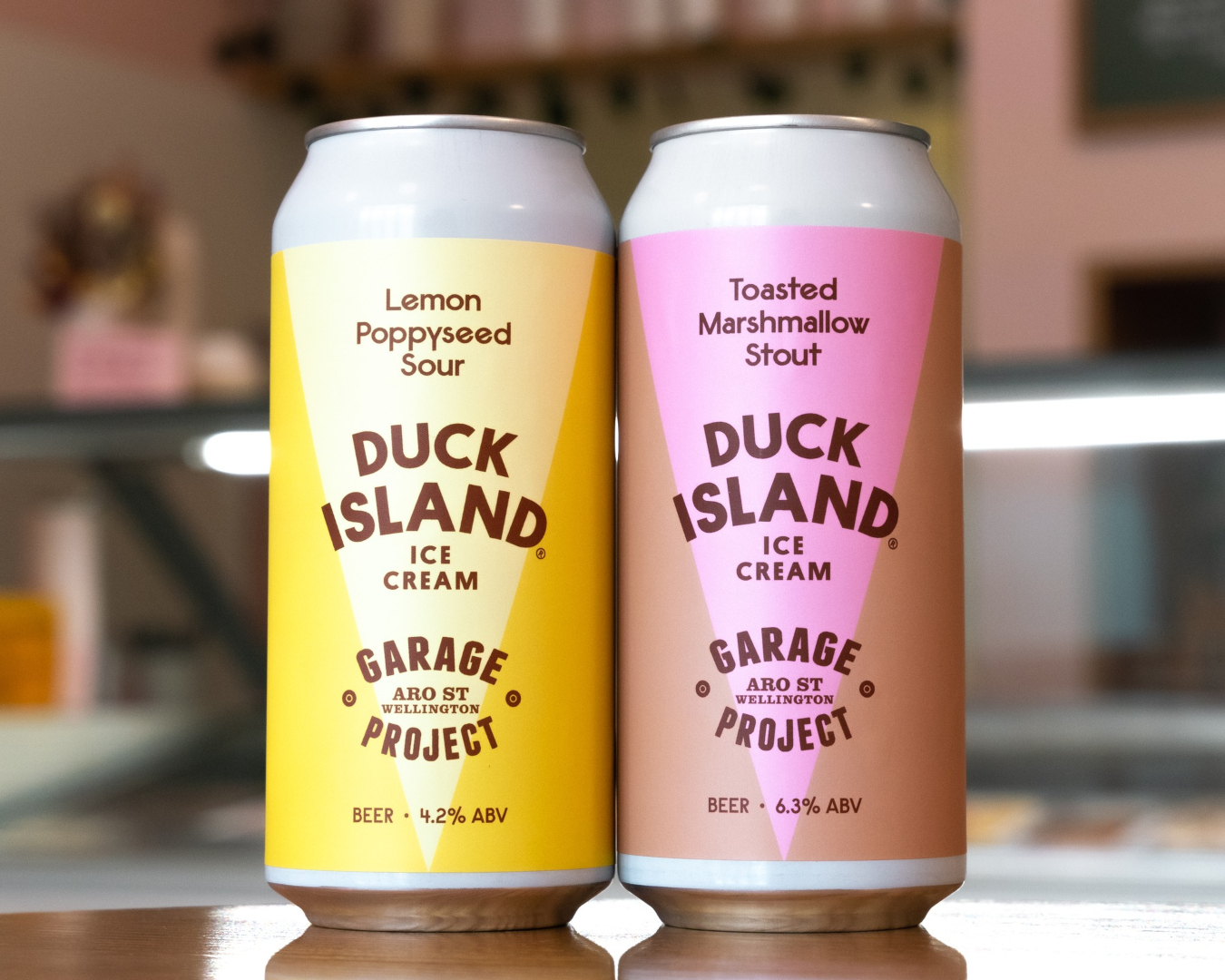 The two new ice cream flavoured beers from Duck Island and Garage Project. 