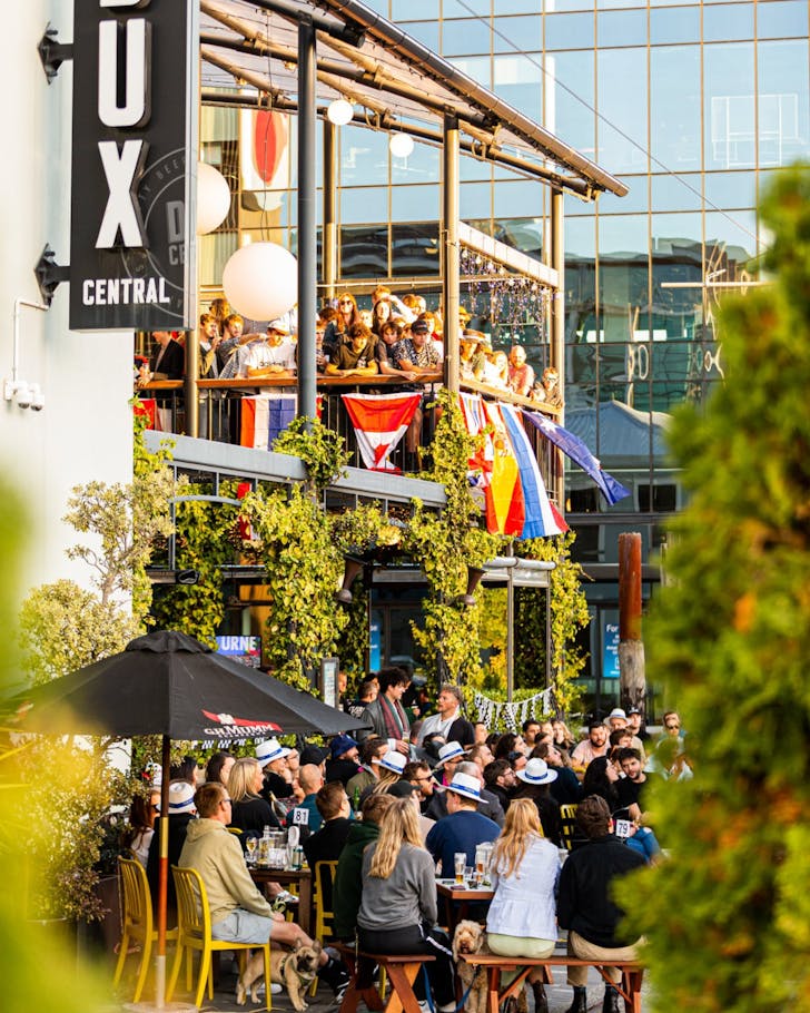 Patrons pack Dux Central. 