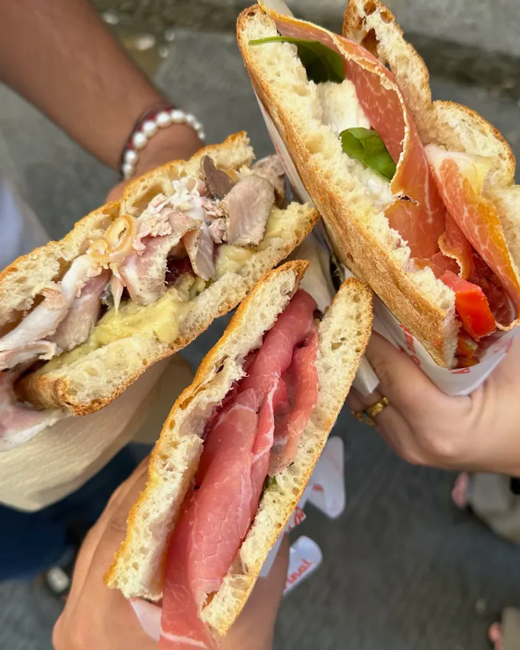 Three sandwiches