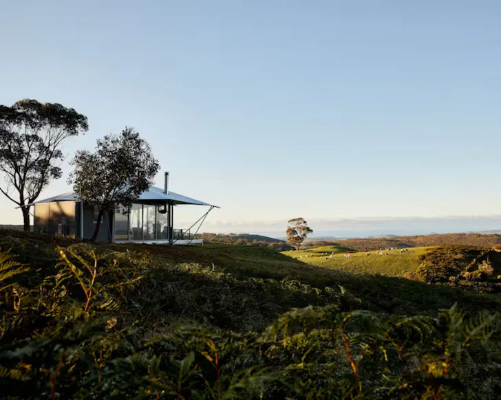 A view of Eagles View one of the best Airbnbs in South Australia overlooking the countryside