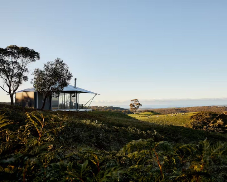 A view of Eagles View one of the best Airbnbs in South Australia overlooking the countryside