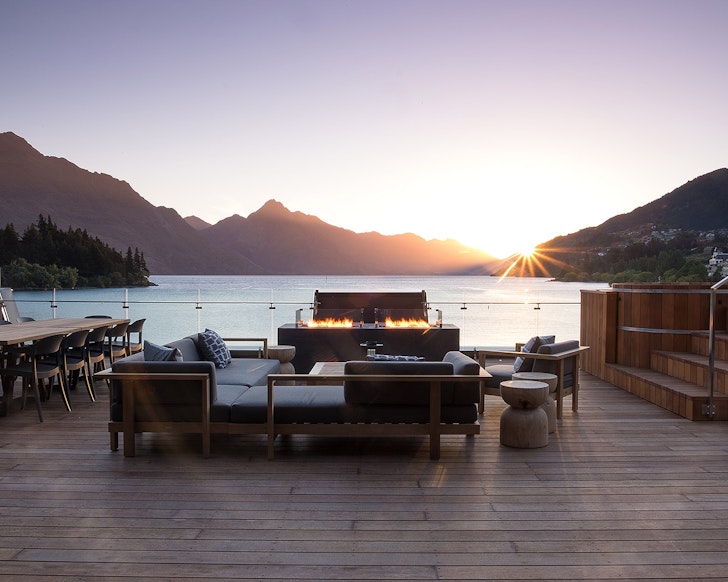 The water view from the penthouse balcony at Eichardt’s Private Hotel one of the best Queenstown hotels