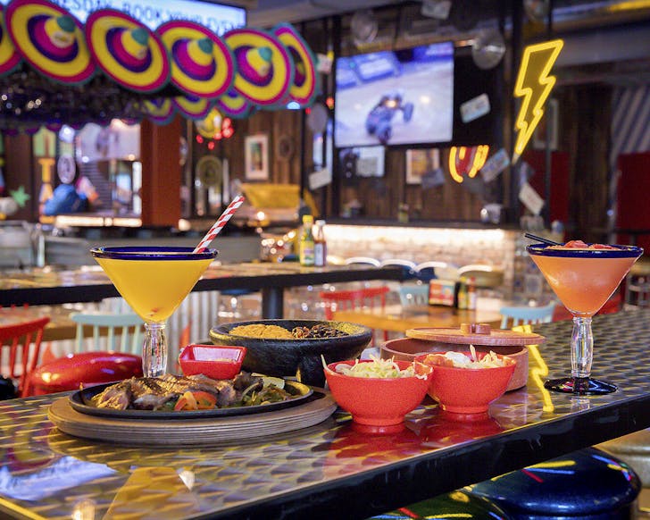 A mighty spread of food and cocktails from El Camino Cantina, one of the new restaurants at Upper Village in Queenstown.