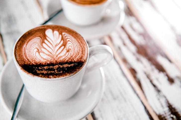 a close up shot of a pretty coffee