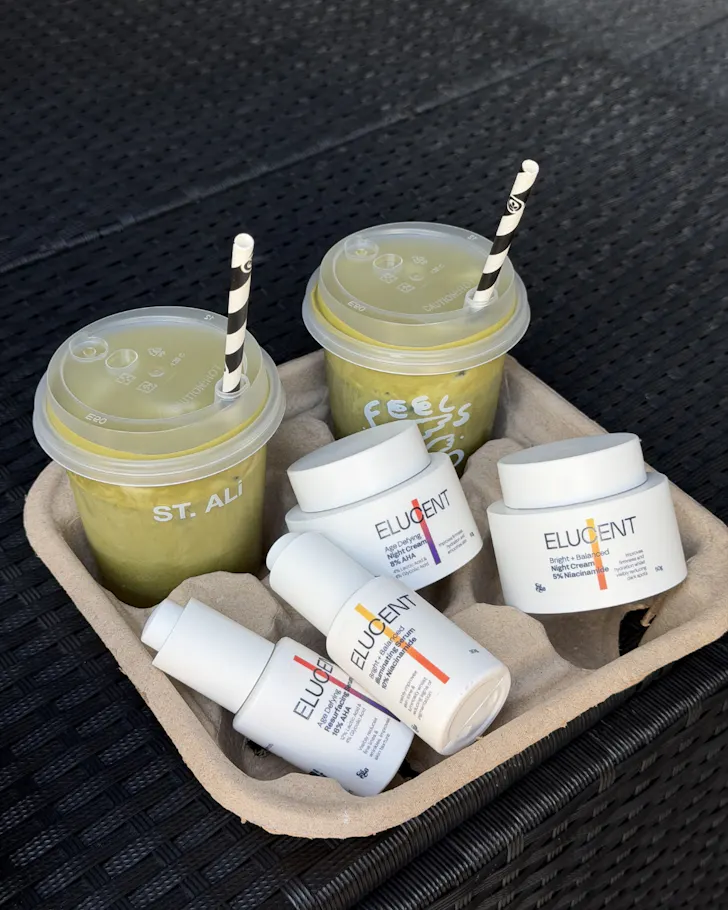 Refreshing Drinks and Elucent Skincare