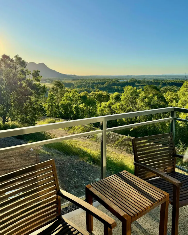 A view from a room at Elysia Wellness Retreat one of the best health and wellness retreats Australia