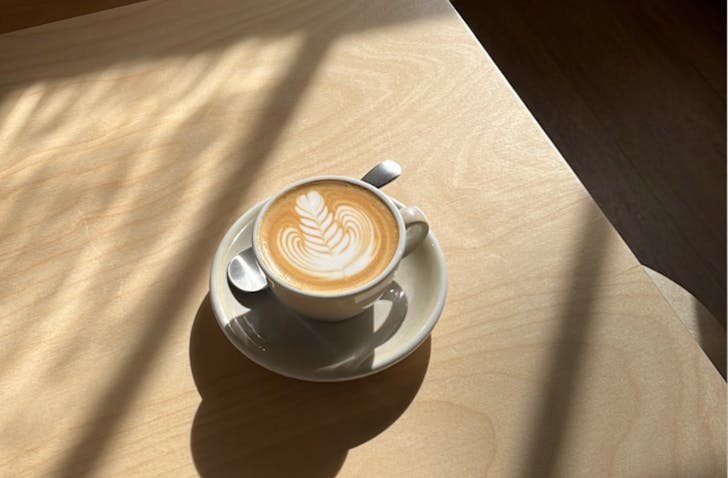 Coffee on table.